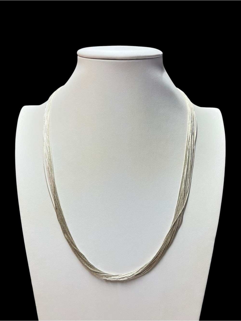 Vintage Liquid Silver 20 Strand Necklace Sterling Silver .925 23”